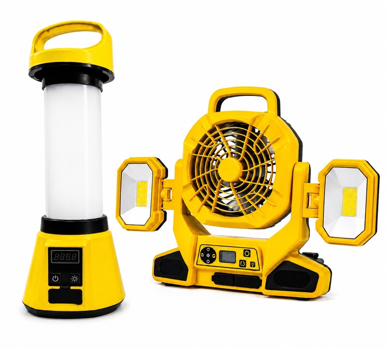 combo anti-apagon ventilador, radio, bt, cargador de cel, lamparas y linterna - todo recargable